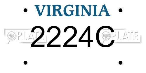 2224C Virginia License Plate