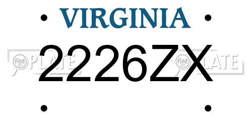 2226ZX Virginia License Plate