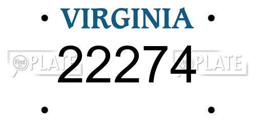 22274 Virginia License Plate