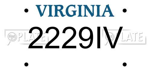 2229IV Virginia License Plate