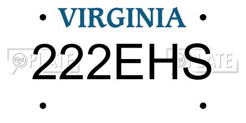 222EHS Virginia License Plate