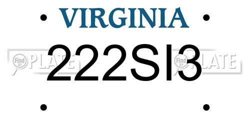 222SI3 Virginia License Plate