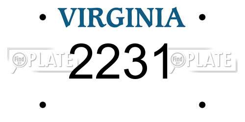 2231 Virginia License Plate