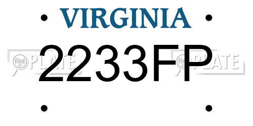 2233FP Virginia License Plate