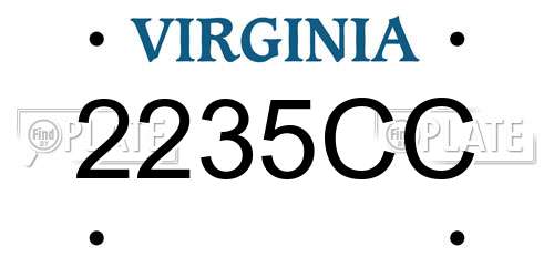 2235CC Virginia License Plate