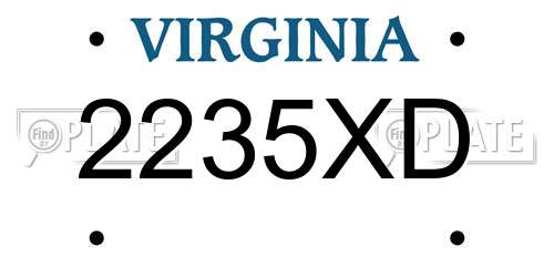 2235XD Virginia License Plate