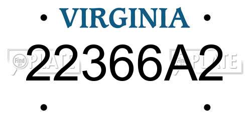 22366A2 Virginia License Plate