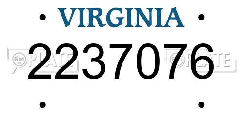 2237076 Virginia License Plate