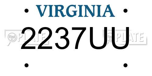 2237UU Virginia License Plate