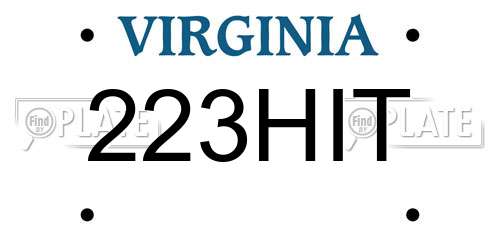 223HIT Virginia License Plate