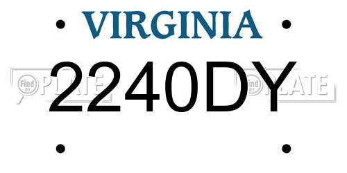 2240DY Virginia License Plate