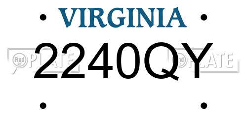 2240QY Virginia License Plate