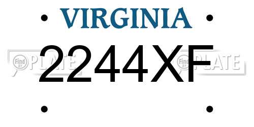 2244XF Virginia License Plate