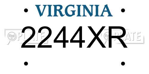 2244XR Virginia License Plate