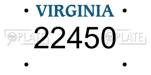22450 Virginia License Plate