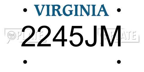 2245JM Virginia License Plate