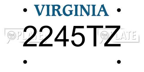 2245TZ Virginia License Plate