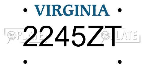 2245ZT Virginia License Plate