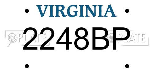 2248BP Virginia License Plate