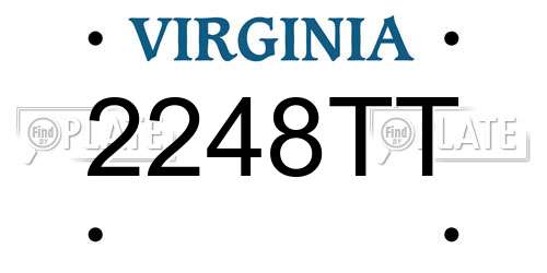 2248TT Virginia License Plate