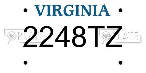 2248TZ Virginia License Plate