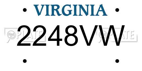 2248VW Virginia License Plate
