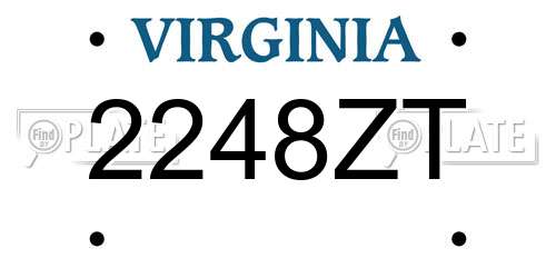 2248ZT Virginia License Plate