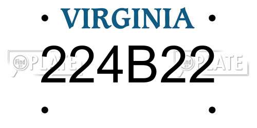 224B22 Virginia License Plate