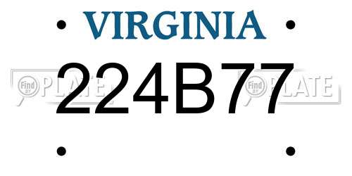 224B77 Virginia License Plate