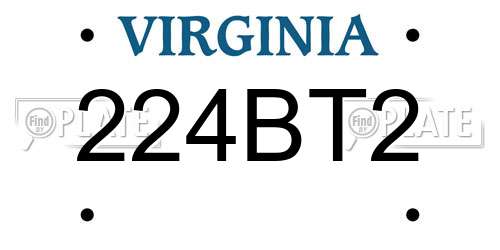 224BT2 Virginia License Plate