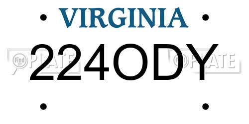 224ODY Virginia License Plate
