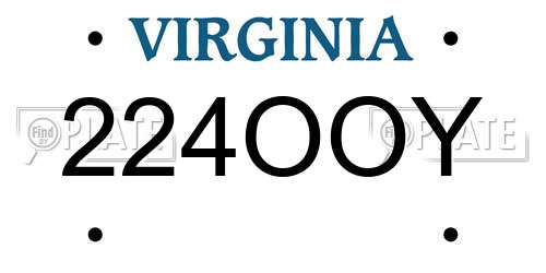 224OOY Virginia License Plate