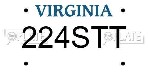 224STT Virginia License Plate