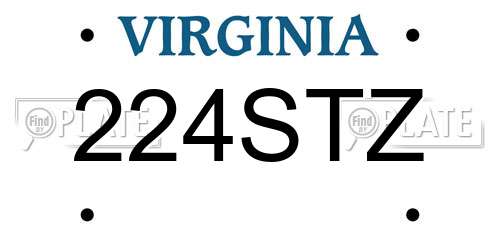 224STZ Virginia License Plate