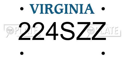 224SZZ Virginia License Plate