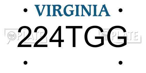 224TGG Virginia License Plate