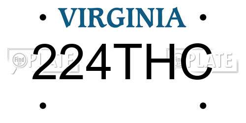 224THC Virginia License Plate