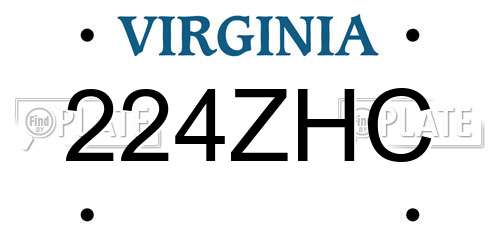 224ZHC Virginia License Plate