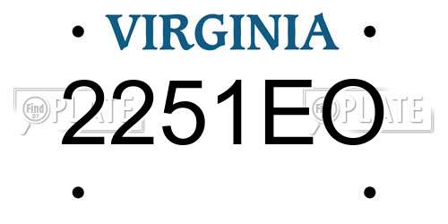 2251EO Virginia License Plate