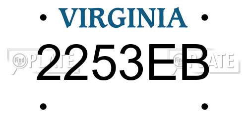 2253EB Virginia License Plate