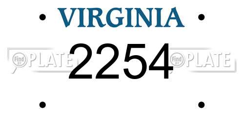 2254 Virginia License Plate