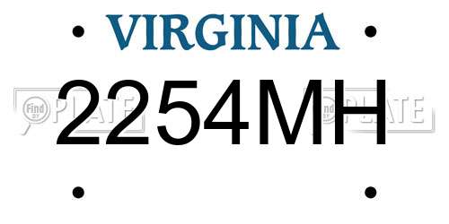 2254MH Virginia License Plate