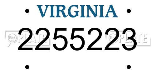 2255223 Virginia License Plate