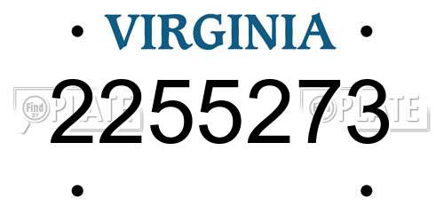 2255273 Virginia License Plate