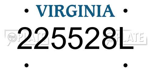 225528L Virginia License Plate