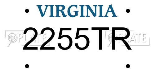 2255TR Virginia License Plate