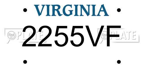 2255VF Virginia License Plate