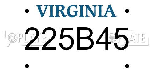 225B45 Virginia License Plate