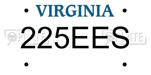 225EES Virginia License Plate