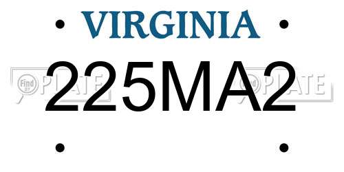 225MA2 Virginia License Plate